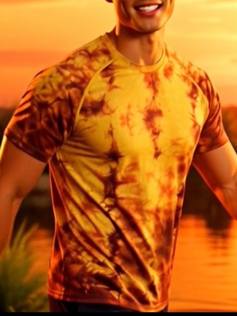 Lululemon Metal Vent Tech 2.0 Orange Tie Dye Short Sleeve shirt-Large